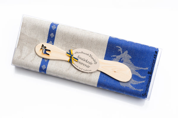 Towel - Moose Towel & Butterknife Gift Set - Blue