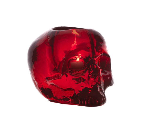 Kosta Boda - Skull votive (Red)