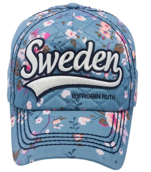 Robin Ruth - Cap Blue & Flowers on with Sweden Embroidry