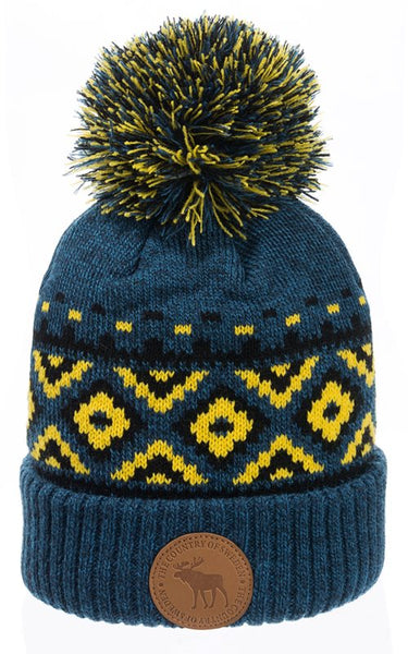 Robin Ruth - Winter Cap Blue Knitted Hat With Tassel