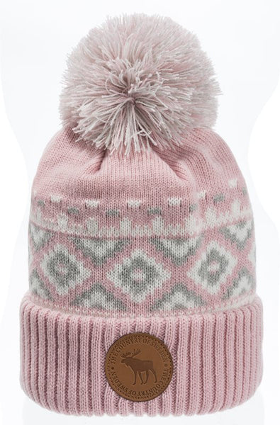 Robin Ruth - Winter Cap Pink Knitted Hat With Tassel