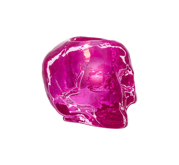 Kosta Boda - Skull votive (Pink)