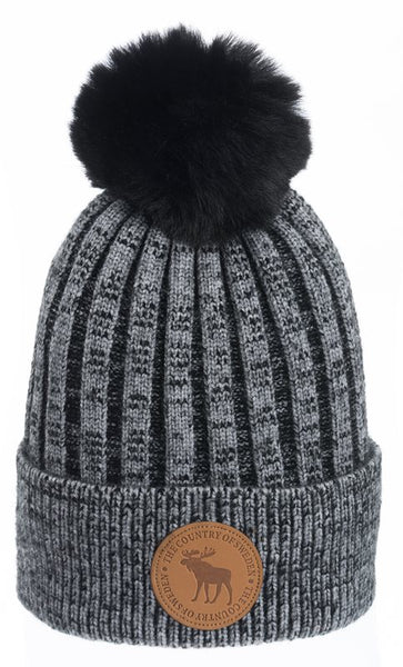 Robin Ruth - Winter Cap Black & Grey knitted