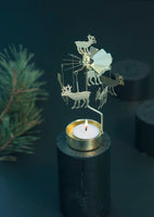 Rotary candle holder - Rendeer silver