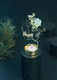 Rotary candle holder - Rendeer silver