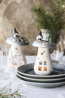 Nääsgränsgården - Tomte on Silver Mushroom Tealight Holder - Small