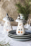 Nääsgränsgården - Tomte on Silver Mushroom Tealight Holder - Small