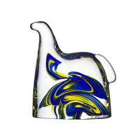 Kosta Boda - Swedish horse Blue & yellow