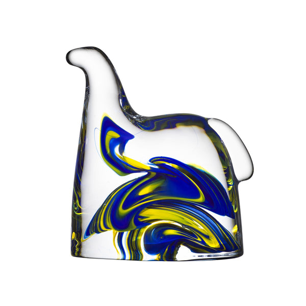 Kosta Boda - Swedish horse Blue & yellow
