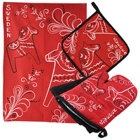 KITCHEN SET - 3-PIECE DALAHÄST KURBITS SWE, RED