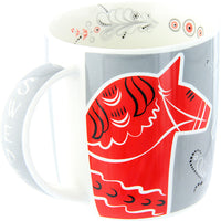 Mug -  Mug Dalahäst Kurbits Grey, 27 cl