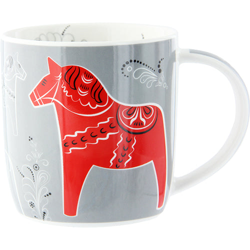 Mug -  Mug Dalahäst Kurbits Grey, 27 cl