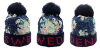 Robin Ruth - Winter Cap Dark Blue with Flower