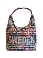 Robin Ruth - City Bag Red & Gray with leaves