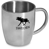 Mug - Stainless Steel With Black Moose