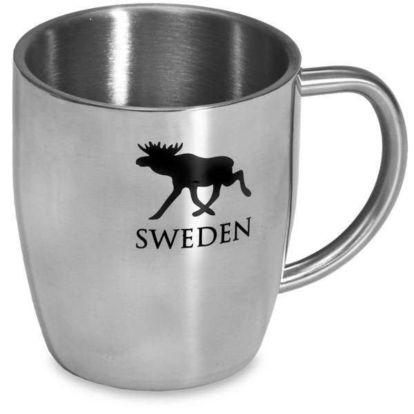 Mug - Stainless Steel With Black Moose